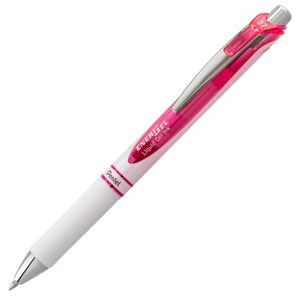 Pentel EnerGel Pearl Deluxe Retractable Liquid Gel Ink Pens, 0.7mm Point, Pink Ink. (Box of 12)