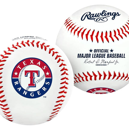 Rawlings MLB Texas Rangers Team Logo Baseball, White, 1