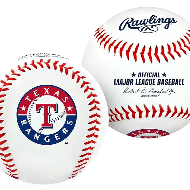 Rawlings MLB Texas Rangers Team Logo Baseball, White, 1