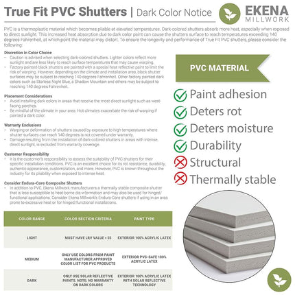 Ekena Millwork 10 3/4"W x 38"H True Fit PVC, Two Board Joined Board-n-Batten Shutters, Lilly Pads (Per Pair - Hardware Not Included)