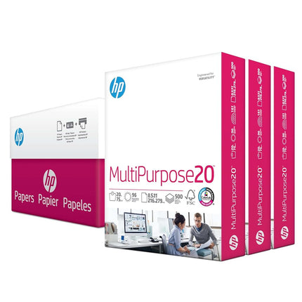 HP Printer Paper | 8.5 x 11 Paper | Multipurpose 20 lb | 3 Ream Case - 1500 Sheets | 96 Bright | Made in USA - FSC Certified | 112530C