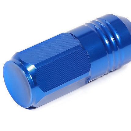 DNA MOTORING LN-ZTL-9020-15-BL 20Pcs Closed End Design M12 x 1.5 Aluminum Alloy Wheel Lug Nuts + Deep Drive Extension Adapter, 20mm OD/50mm Height (Blue)