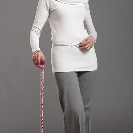 Switch Sticks Walking Cane for Men or Women, Foldable and Adjustable from 32-37 Inches, FSA and HSA Eligible, Hot Pink