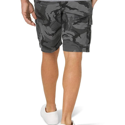Wrangler Authentics Men's Klassische Cargo-Stretch-Shorts, Anthracite Camo, 20
