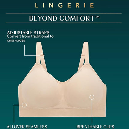 Vanity Fair Women's Beyond Comfort Seamless Bra, Available in Sizes S-2XL, Midnight Black, S