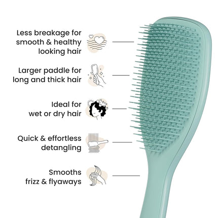 Tangle Teezer | The Large The Ultimate Detangler Hairbrush | Perfect for Long, Thick, Curly & Textured Hair | Two-Tiered Teeth for Gentle Detangling | Reduces Breakage| Ergonomic Handle | Marine Teal