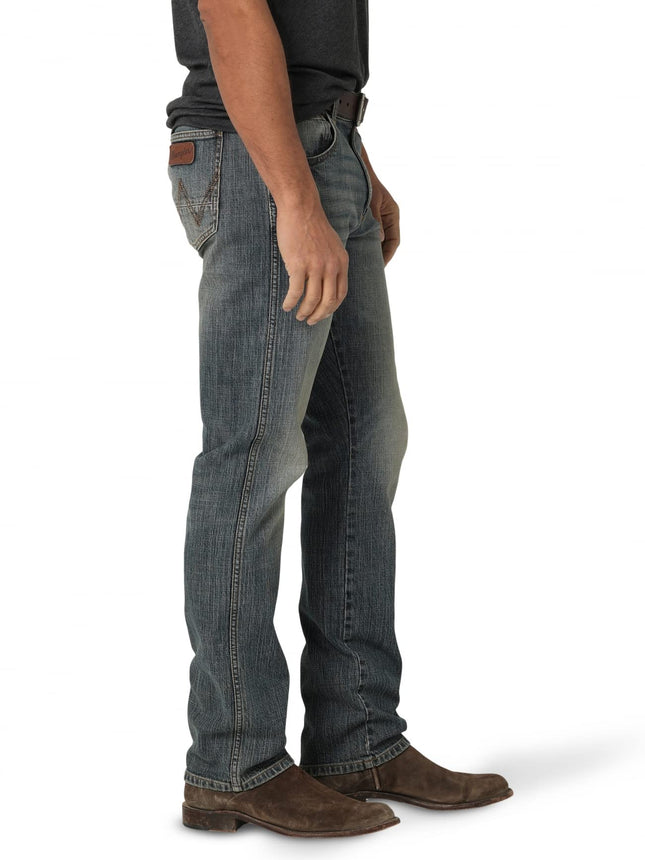Wrangler Men's Retro Slim Fit Straight Leg Jean, Dark Knight Stretch, 42W x 34L