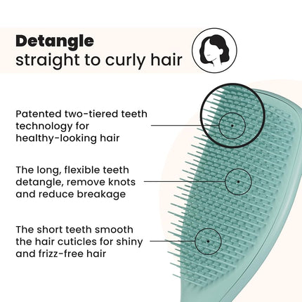Tangle Teezer | The Large The Ultimate Detangler Hairbrush | Perfect for Long, Thick, Curly & Textured Hair | Two-Tiered Teeth for Gentle Detangling | Reduces Breakage| Ergonomic Handle | Marine Teal