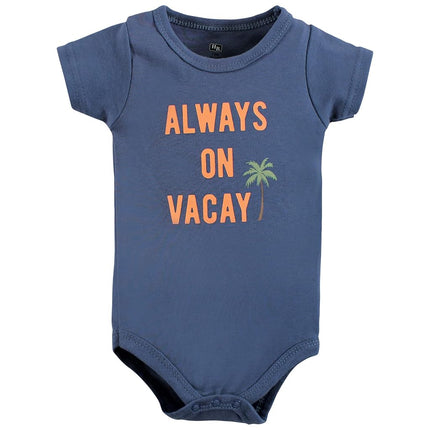 Hudson Baby Unisex Baby Cotton Bodysuit, Shorts and Shoe Set, Vacay, 3-6 Months