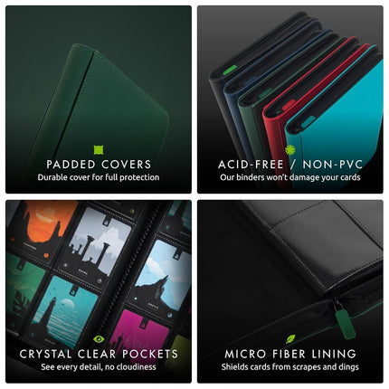 Vault X 12 Pocket Zip Trading Card Binder 480 Cards Exo-Tec (Green)