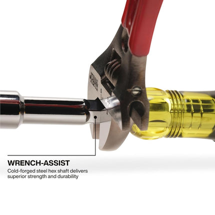 Klein Tools 65408MAGM Metric Magnetic Color-Coded Nut Driver, Hollow-Shaft, Heavy-Duty 8 mm Hex, Pass-Through Design, 6-Point Socket, and Cushion-Grip Handle