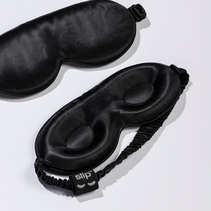Slip Silk Contour Sleep Mask, Black - Lash-Friendly Design, Blocks Light