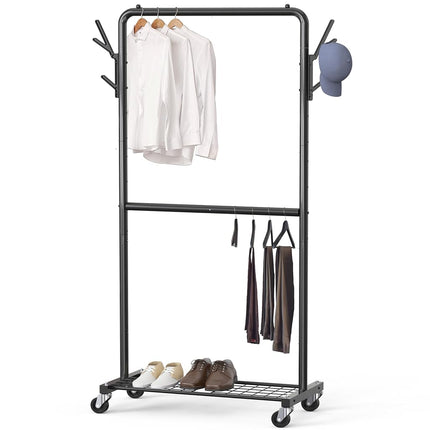 Simple Houseware 100-cm Double Rod Clothes Rack wi