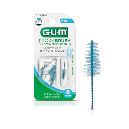 GUM - 614D Proxabrush Go-Betweens Recambios de cepillos interdentales, Ancho, 8 unidades