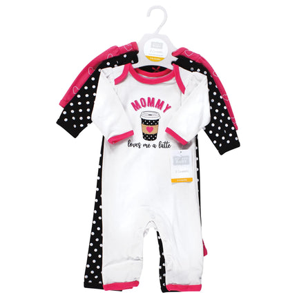 Hudson Baby baby-girls Cotton Coveralls, Mommys Latte, 6-9 Months