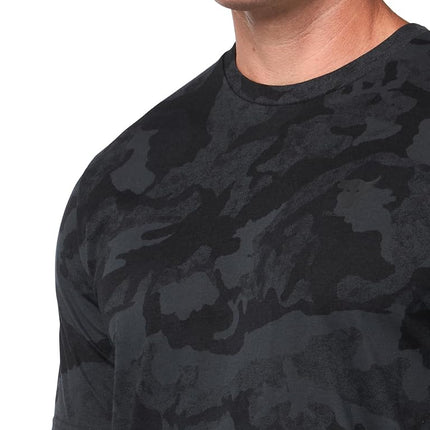 Camiseta de manga corta Under Armour Project Rock All Over Print para hombre, (001) Negro / Blanco, S