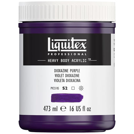 Peinture Acrylique Épaisse Professionnelle Liquitex, Pot de 473 ml, Violet Dioxazine