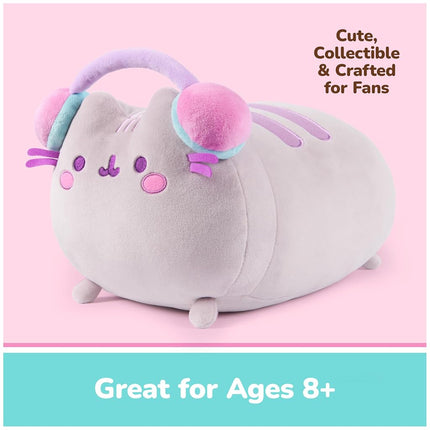 GUND Pusheen Gamer Squisheen Plush, Squishy Toy, Collectible Plush Toy, Gaming Decor, Stuffed Animal for Ages 8 and Up, Gray, 11”