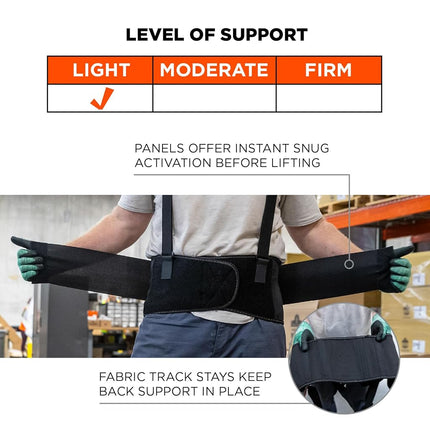 Ergodyne ProFlex 1650 Back Support Belt, 7.5" Elastic, Adjustable, Removeable Straps, 4XL