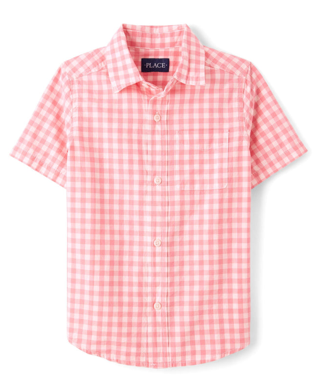 The Children's Place Boys' Short Sleeve Poplin But