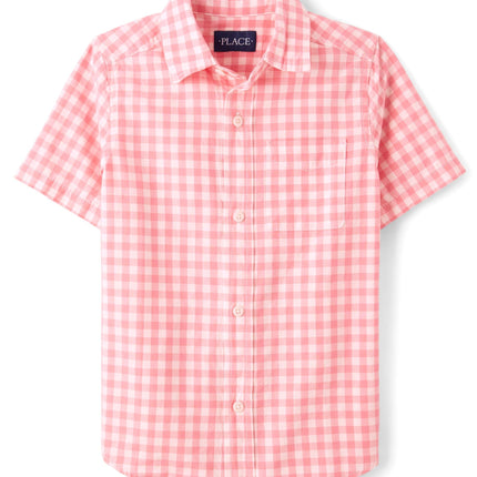 The Children's Place Boys' Short Sleeve Poplin But