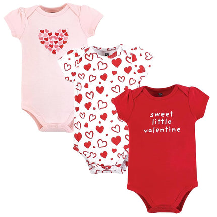 Hudson Baby, Bodies en coton pour bébé fille, cœurs de Saint-Valentin, 18-24 mois, rouge, 18-24 mois
