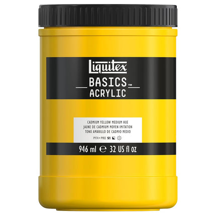 Liquitex Basics Acrylic Paint 32-Ounce Jar, Cadmium Yellow Medium Hue