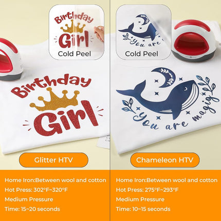HTVRONT HTV Heat Transfer Vinyl Bundle: 80 Pack 12" x 10"