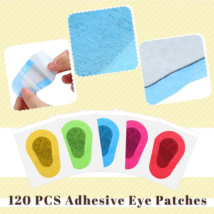 Panitay 120 Pcs Adhesive Eye Patches, 3.3 x 2.3 Inches, Multicolor