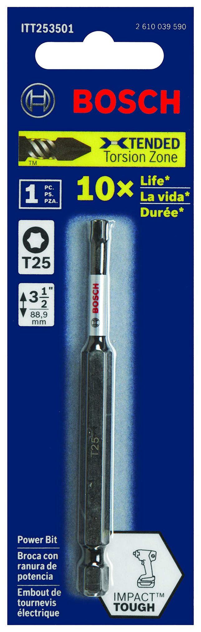 BOSCH ITT253501 1-Piece 3-1/2 In. Torx #25 Impact Tough Screwdriving Power Bit