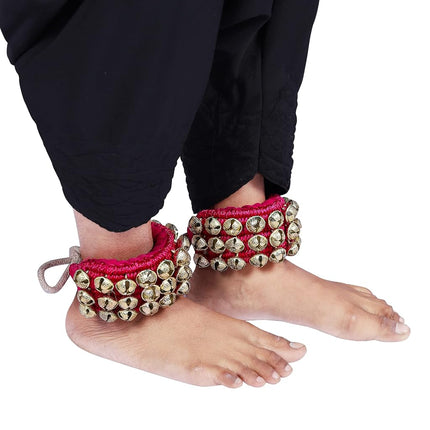 HANDTECHINDIA Dancing Bells Ghungroo Pair, Double Line, Brass