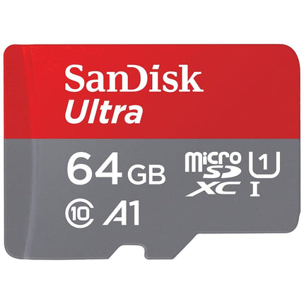 SANDISK Ultra microSD Card + Adapter 64GB, Up to 140MB/s Read Speeds