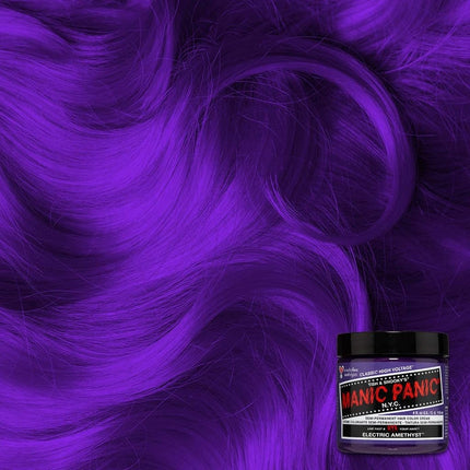 MANIC PANIC Classic Electric Amethyst Semi Permanent Hair Color - Bright Purple Hair Dye for Women & Men That Lasts 4-6 Weeks - Vegan, Ammonia & Cruelty-Free - Create & Mix Custom Shades (4oz / 2pk)