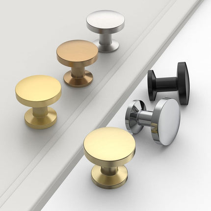 Asidrama 10 Pack Brushed Brass Kitchen Cabinet Knobs Dresser Knobs Drawer Knobs Cabinet Hardware Zinc Knobs for Dresser Drawers