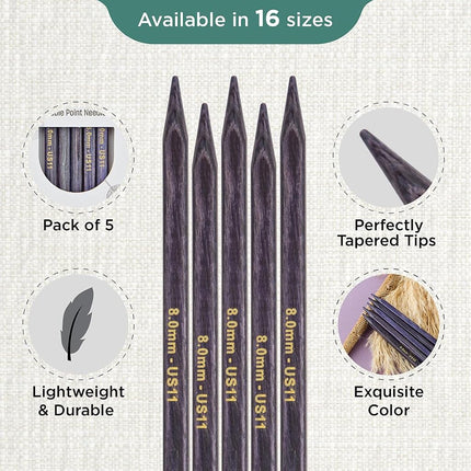 KnitPro J’Adore Cubics Double Pointed Needles 6" (15cm) | 8.00mm