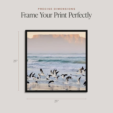 Americanflat 25x25 Picture Frame with Polished Plexiglass - Streamline Collection - Thin Square Picture Frame for Wall Display - Hanging Hardware Included - Black