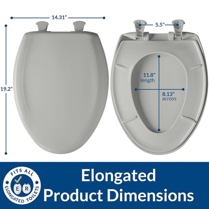 Bemis 1200SLOWT 455 Toilet Seat Will Slow Close, Never Loosen and Easily Remove, Seafoam, Elongated