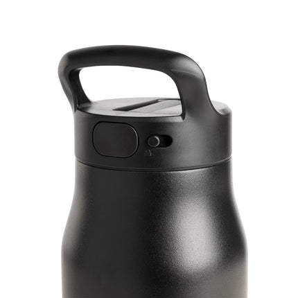 Botella de agua Simple Modern con tapa de popote de botón pulsador | Acero inoxidable aislado con revestimiento cerámico | Botella de viaje a prueba de fugas para gimnasio y deportes | 34 oz | Blanco invierno