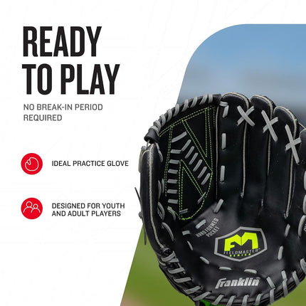 Franklin Sports Field Master Midnight Series Baseball Glove-Right Handed Thrower