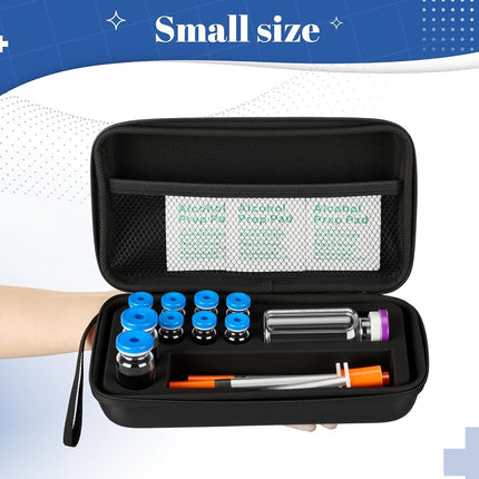 Qunclay Peptide Vial Case for Fridge 8x3 ml + 2x10 ml + 1x30ml Bac Water for Peptides Travel Case, Glp1, 3ml Vial Storage, Insulin Fridge Holder Storage Cases, Room for Syringes and Skin Prep Wipes