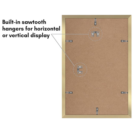Americanflat 11x17 Picture Frame Set of 2 in Gold - Use as 8x12 Picture Frame with Mat or 11x17 Frame Without Mat - Collage Picture Frames with Plexiglass Cover for Horizontal or Vertical Display