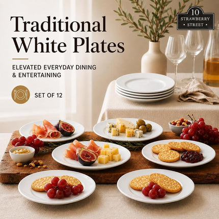 10 Strawberry Street Catering Set Bread & Butter Plates 6.75x6.75x5.25 White