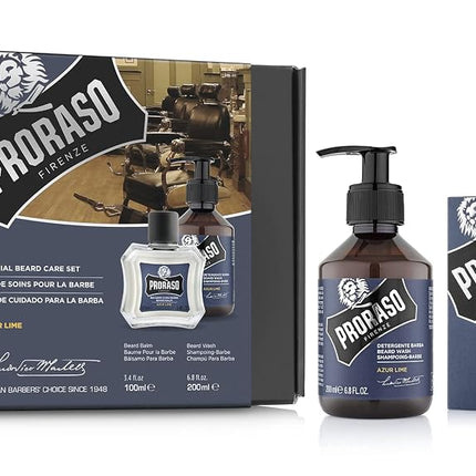 Proraso Proraso Beard Care Duo Kit for New or Short Beards, Azur Lime, with Beard Balm and Beard Wash, 1 ct.