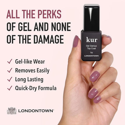 LONDONTOWN kur Pink Conceal & Go Duo Set, Includes Pink Nail Illuminating Concealer & Gel Genius Top Coat, 2 Piece Set, 0.4 Fl Oz