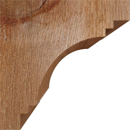 Ekena Millwork COR04X06X06PEC00RWR Pescadero Rough Sawn Corbel, 4" Width x 6" Depth x 6" Height, Western Red Cedar