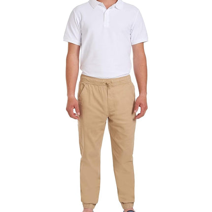 Nautica Young Men's Uniform Jogger Pant, Khaki, 28-30