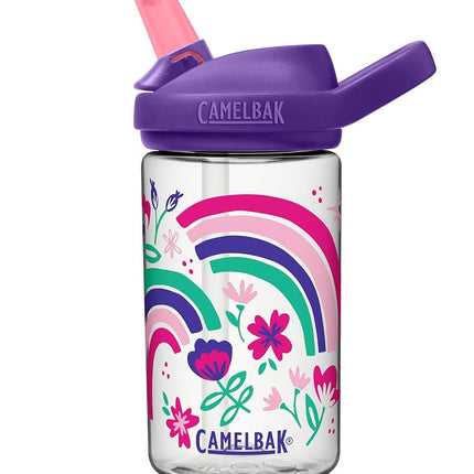 CamelBak eddy+ 14oz Kids Water Bottle with Tritan Renew – Straw Top, Leak-Proof When Closed, Rainbow Floral