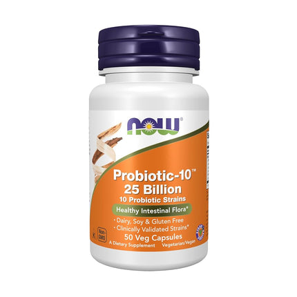 NOW Probiotic-10 25 Billion,50 Veg Capsules