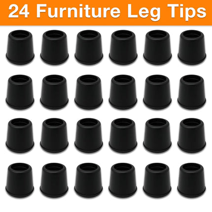 Shepherd Hardware 8759E Rubber Chair Leg Caps, Black, 5/8 Inch (Pack of 24)