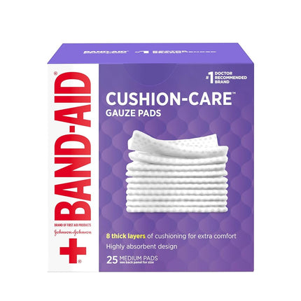 Band-Aid Brand Medium Gauze Pads, 3 Inches By 3 Inches, 25 Count